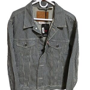 Levi’s Premium Relaxed Fit M Trucker Jacket A5782‑0077  Railroad Stripe NWT
